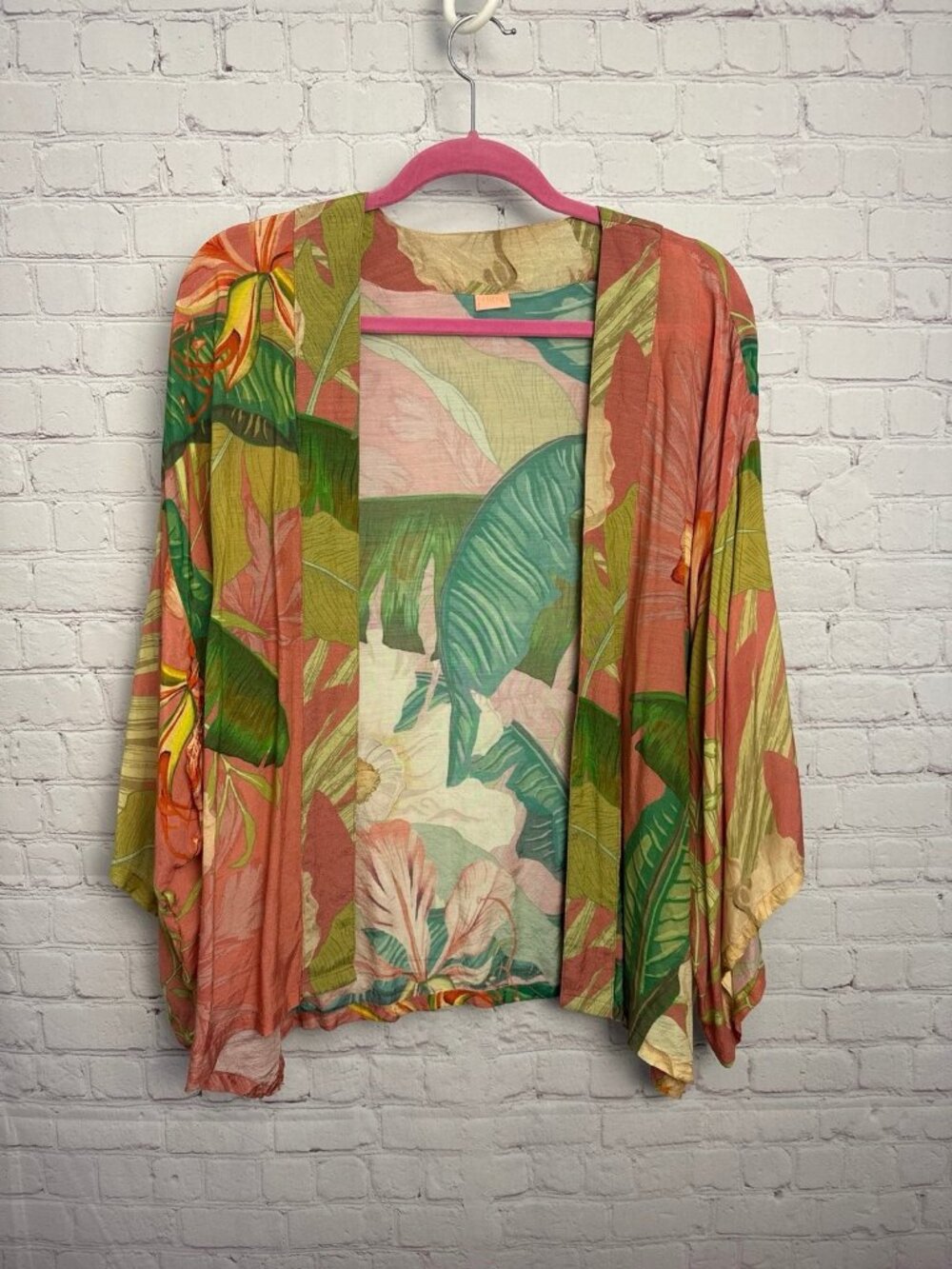 Powder brand  design tropical open front cardigan ladies one size artsy whimsica